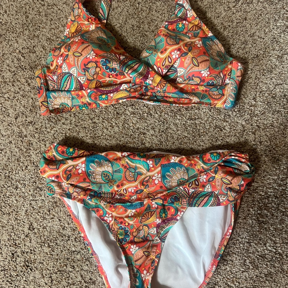 Alex Marie Coral Paisley Print Two-Piece Bikini